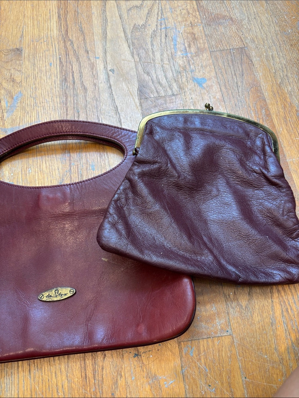 1970’s Vintage Burgundy Leather Handbags